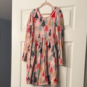 Hanna Andersson Pink Tree Patterned Kids Dress